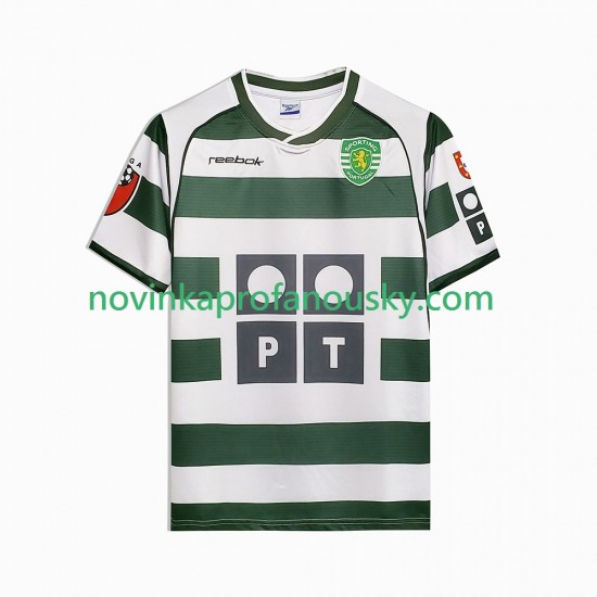 Sporting CP Dres 2001 2003 Retro Domácí Fotbalové Dresy pro Muže Krátký rukáv