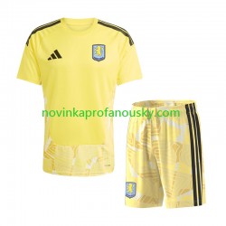 Aston Villa Dres Brankářské Domácí Fotbalové Dresy pro Děti 2026-2027 Krátký rukáv