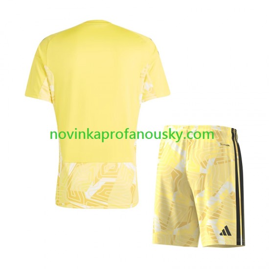 Aston Villa Dres Brankářské Domácí Fotbalové Dresy pro Děti 2026-2027 Krátký rukáv