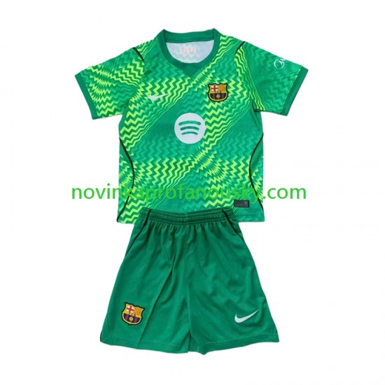 FC Barcelona Dres Brankářské Domácí Fotbalové Dresy pro Děti 2026-2027 Krátký rukáv