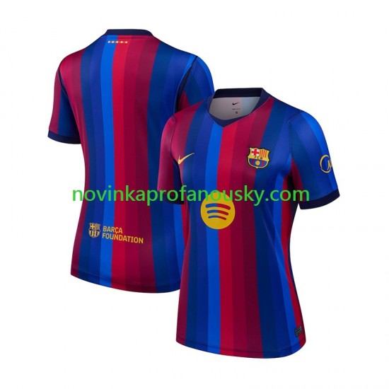 FC Barcelona Dres Domácí Fotbalové Dresy pro Ženy 2026-2027 Krátký rukáv
