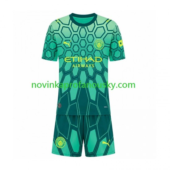 Manchester City Dres Brankářské Domácí Fotbalové Dresy pro Děti 2026-2027 Krátký rukáv