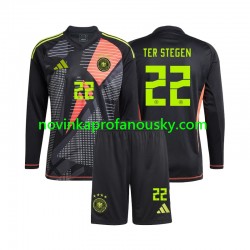 Německo Dres Ter Stegen 22 Brankářské Domácí Fotbalové Dresy pro Děti Euro 2024 Dlouhý rukáv