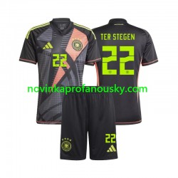 Německo Dres Ter Stegen 22 Brankářské Domácí Fotbalové Dresy pro Děti Euro 2024 Krátký rukáv