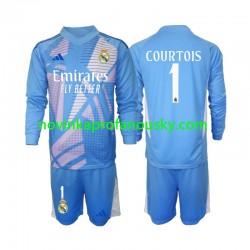 Real Madrid Dres Thibaut Courtois 1 Brankářské Domácí Fotbalové Dresy pro Děti 2024-2025 Dlouhý rukáv