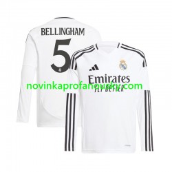Real Madrid Dres Jude Bellingham 5 Domácí Fotbalové Dresy pro Muže 2024-2025 Dlouhý rukáv