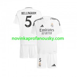 Real Madrid Dres Jude Bellingham 5 Domácí Fotbalové Dresy pro Děti 2024-2025 Krátký rukáv