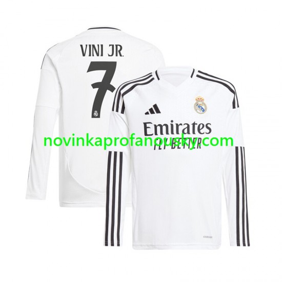 Real Madrid Dres Vinicius Junior 7 Domácí Fotbalové Dresy pro Muže 2024-2025 Dlouhý rukáv