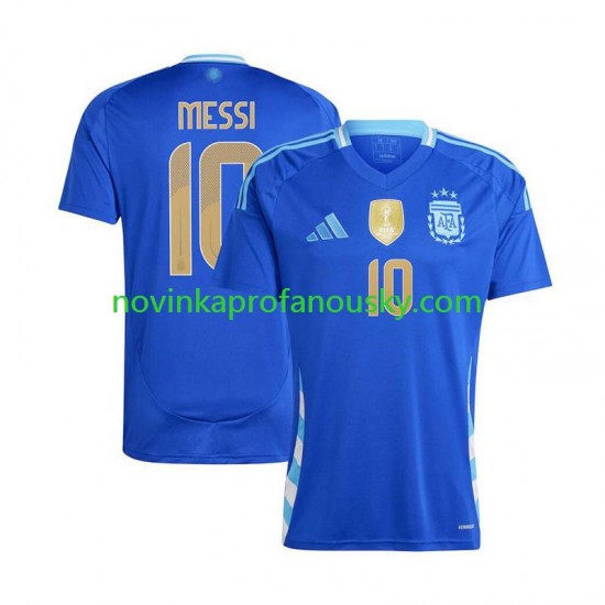 Argentina Dres Lionel Messi 10 Copa America Venkovní Fotbalové Dresy pro Muže 2024 Krátký rukáv