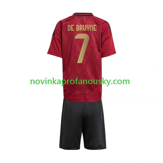 Belgie Dres De Bruyne 7 Domácí Fotbalové Dresy pro Děti Euro 2024 Krátký rukáv
