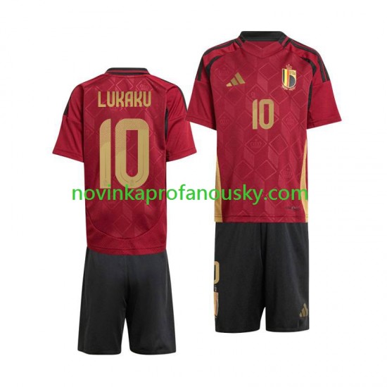 Belgie Dres Romelu Lukaku 10 Domácí Fotbalové Dresy pro Děti Euro 2024 Krátký rukáv