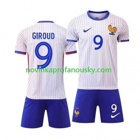 Francie Dres Olivier Giroud 9 Venkovní Fotbalové Dresy pro Děti Euro 2024 Krátký rukáv