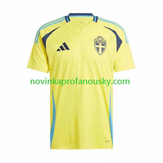 Švédsko Dres Domácí Fotbalové Dresy pro Muže 2024 Krátký rukáv
