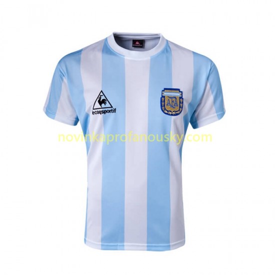 Argentina Dres 1986 Retro Domácí Fotbalové Dresy pro Muže Krátký rukáv