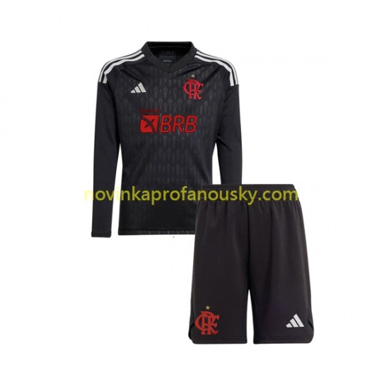 CR Flamengo Dres Brankářské Venkovní Fotbalové Dresy pro Děti 2023-2024 Dlouhý rukáv
