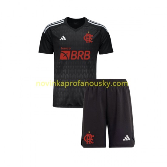 CR Flamengo Dres Brankářské Venkovní Fotbalové Dresy pro Děti 2023-2024 Krátký rukáv