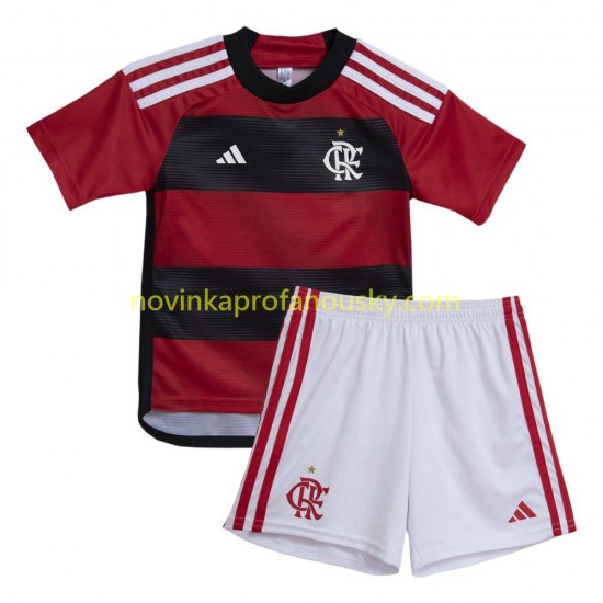 CR Flamengo Dres Domácí Fotbalové Dresy pro Děti 2023-2024 Krátký rukáv