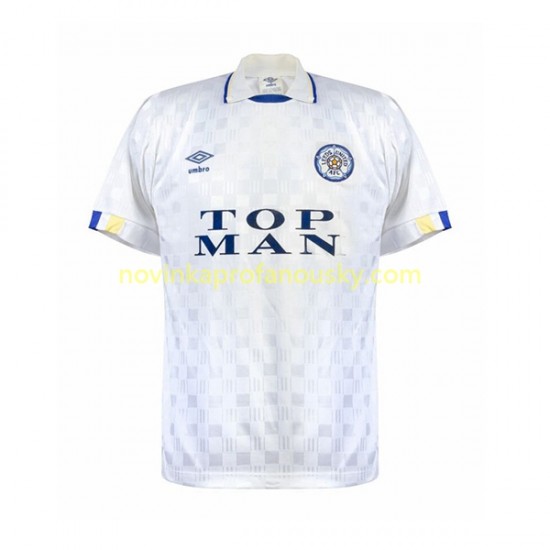 Leeds United Dres Retro Domácí Fotbalové Dresy pro Muže 1989-1990 Krátký rukáv