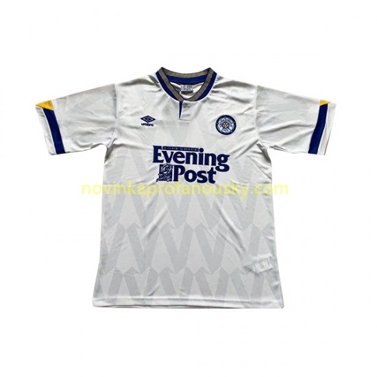 Leeds United Dres Retro Domácí Fotbalové Dresy pro Muže 1991-1992 Krátký rukáv