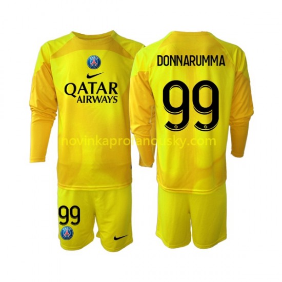 Paris Saint-Germain Dres Gianluigi Donnarumma 99 Brankářské Alternativní Fotbalové Dresy pro Děti 2022-2023 Dlouhý rukáv
