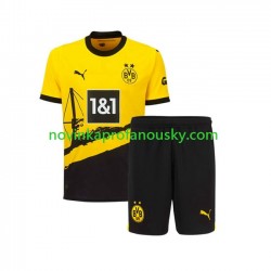Borussia Dortmund Dres Domácí Fotbalové Dresy pro Děti 2023-2024 Krátký rukáv