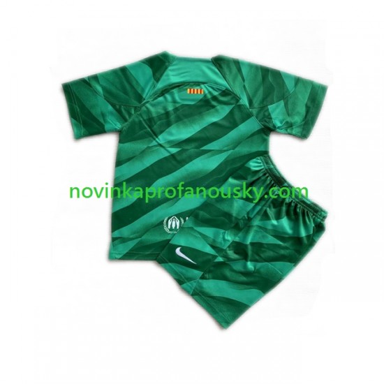 FC Barcelona Dres Brankářské Domácí Fotbalové Dresy pro Děti 2023-2024 Krátký rukáv