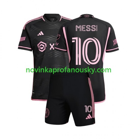 Inter Miami Dres Lionel Messi 10 Venkovní Fotbalové Dresy pro Děti 2023 Krátký rukáv