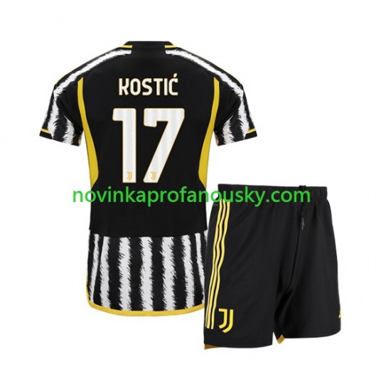 Juventus Dres Filip Kostic 17 Domácí Fotbalové Dresy pro Děti 2023-2024 Krátký rukáv