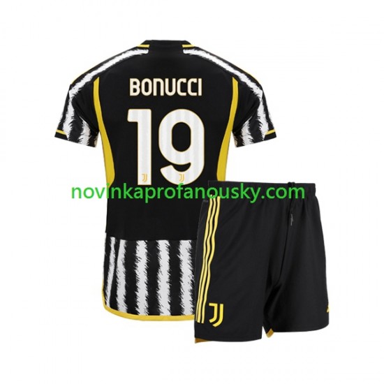 Juventus Dres Leonardo Bonucci 19 Domácí Fotbalové Dresy pro Děti 2023-2024 Krátký rukáv