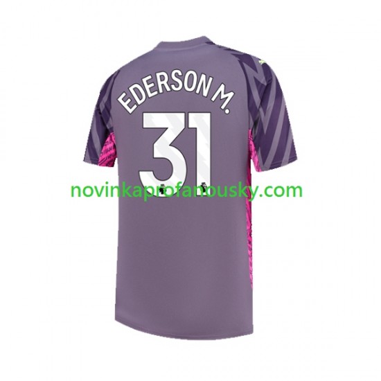 Manchester City Dres Ederson Moraes 31 Brankářské Venkovní Fotbalové Dresy pro Muže 2023-2024 Krátký rukáv