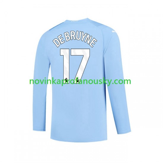 Manchester City Dres Kevin De Bruyne 17 Domácí Fotbalové Dresy pro Muže 2023-2024 Dlouhý rukáv