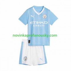 Manchester City Dres Domácí Fotbalové Dresy pro Děti 2023-2024 Krátký rukáv
