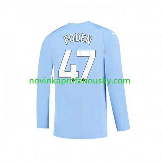 Manchester City Dres Phil Foden 47 Domácí Fotbalové Dresy pro Muže 2023-2024 Dlouhý rukáv