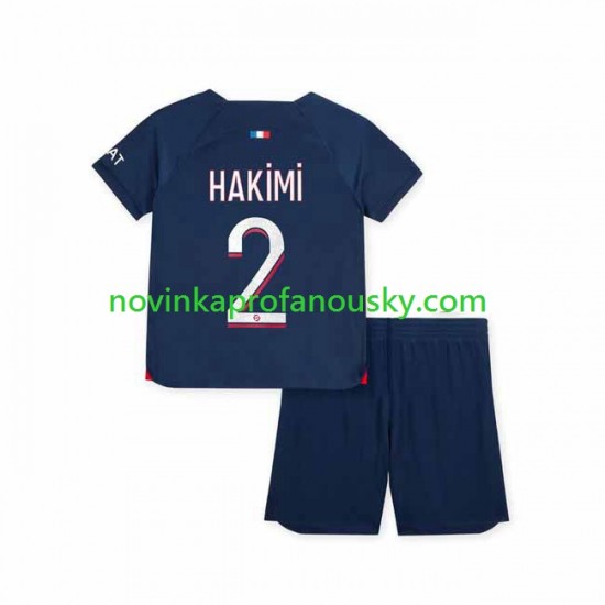 Paris Saint-Germain Dres Hakimi 2 Domácí Fotbalové Dresy pro Děti 2023-2024 Krátký rukáv