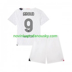 AC Milán Dres Olivier Giroud 9 Venkovní Fotbalové Dresy pro Děti 2023-2024 Krátký rukáv
