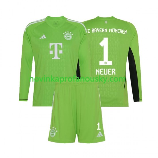FC Bayern Mnichov Dres Manuel Neuer 1 Brankářské Venkovní Fotbalové Dresy pro Děti 2023-2024 Dlouhý rukáv