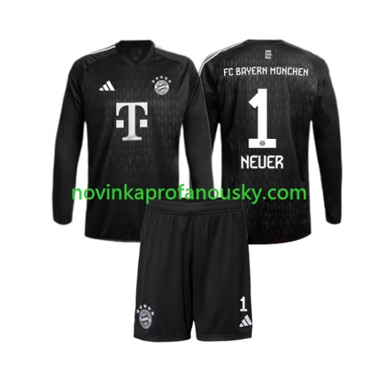 FC Bayern Mnichov Dres Manuel Neuer 1 Brankářské Domácí Fotbalové Dresy pro Děti 2023-2024 Dlouhý rukáv