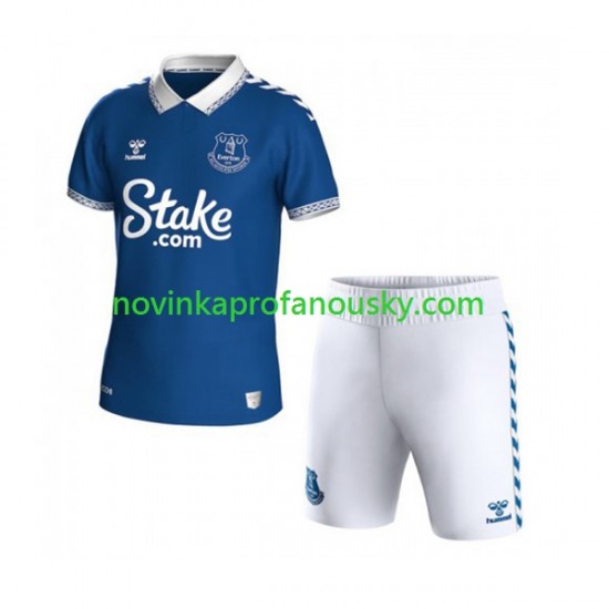 Everton Dres Domácí Fotbalové Dresy pro Děti 2023-2024 Krátký rukáv