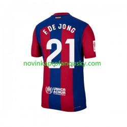 FC Barcelona Dres Frenkie de Jong 21 Domácí Fotbalové Dresy pro Muže 2023-2024 Krátký rukáv