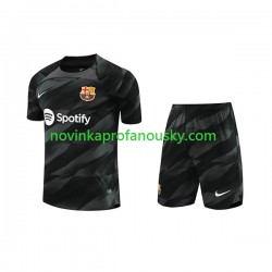 FC Barcelona Dres Brankářské Venkovní Fotbalové Dresy pro Děti 2023-2024 Krátký rukáv