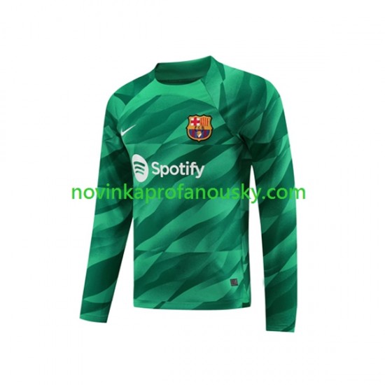 FC Barcelona Dres Ter Stegen 1 Brankářské Domácí Fotbalové Dresy pro Muže 2023-2024 Dlouhý rukáv