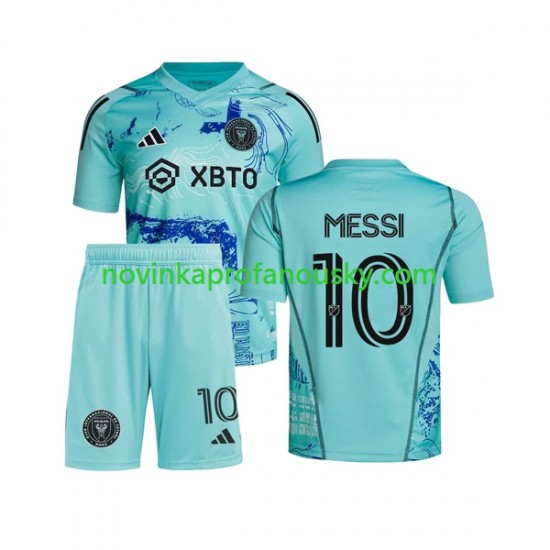 Inter Miami Dres Lionel Messi 10 Special Domácí Fotbalové Dresy pro Děti 2023-2024 Krátký rukáv