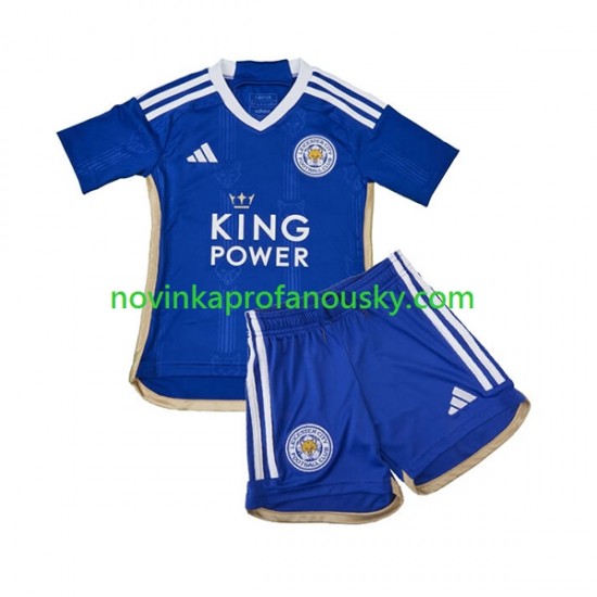 Leicester City Dres Domácí Fotbalové Dresy pro Děti 2023-2024 Krátký rukáv