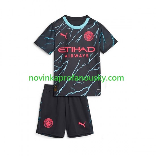 Manchester City Dres Alternativní Fotbalové Dresy pro Děti 2023-2024 Krátký rukáv