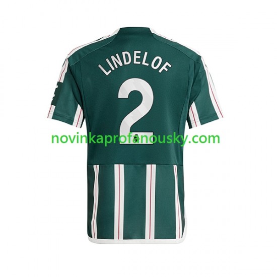 Manchester United Dres Lindelof 2 Venkovní Fotbalové Dresy pro Muže 2023-2024 Krátký rukáv