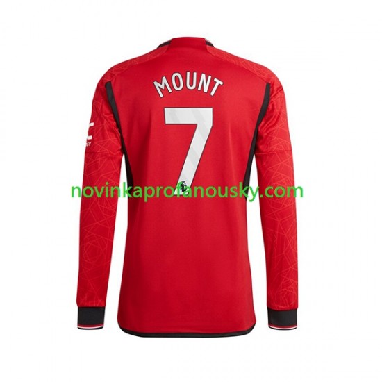 Manchester United Dres Mount 7 Domácí Fotbalové Dresy pro Muže 2023-2024 Dlouhý rukáv