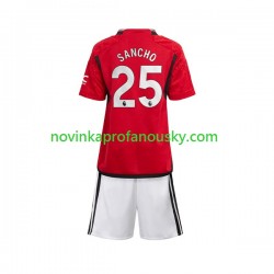 Manchester United Dres Sancho 25 Domácí Fotbalové Dresy pro Děti 2023-2024 Krátký rukáv