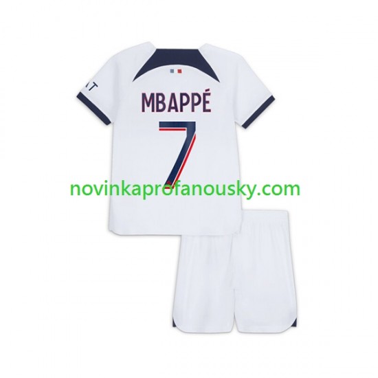 Paris Saint-Germain Dres Mbappé Kylian 7 Venkovní Fotbalové Dresy pro Děti 2023-2024 Krátký rukáv