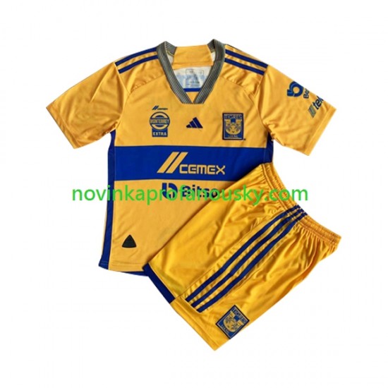 Tigres UANL Dres Domácí Fotbalové Dresy pro Děti 2023-2024 Krátký rukáv