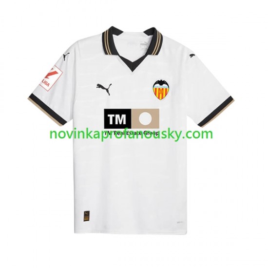 Valencia CF Dres Domácí Fotbalové Dresy pro Muže 2023-2024 Krátký rukáv